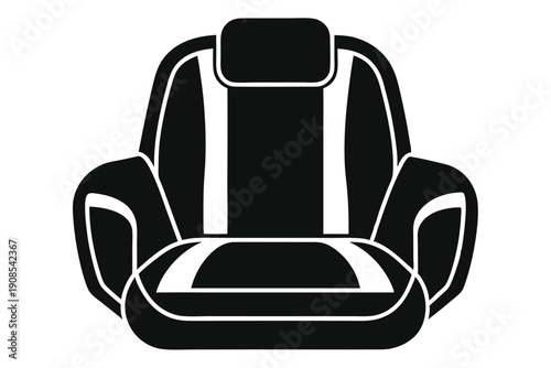 car seat headrest line art silhouette vector illustration