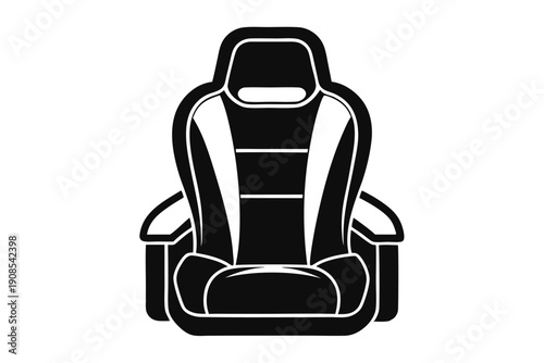 car seat headrest line art silhouette vector illustration