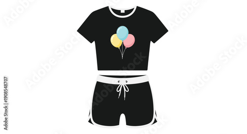 Black outfit with balloon design a playful fashion silhouette