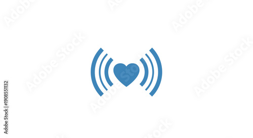 Blue heart sound wave symbol.