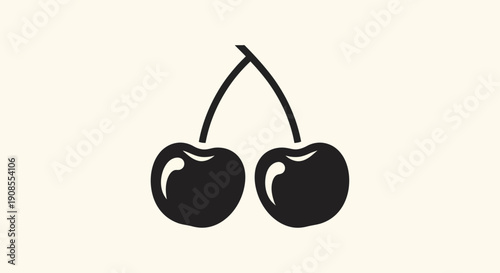 Black cherry icon on neutral background