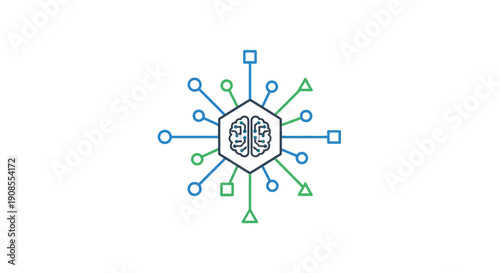 Brain with neural network connections.