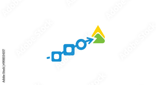 Blue Shapes and Arrows in Motion.