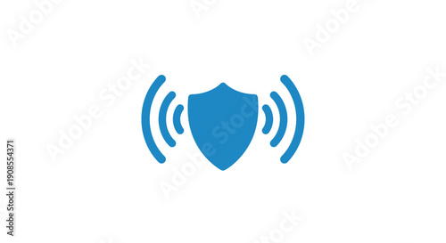 Blue Shield Security Protection Icon Symbol.
