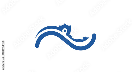 Blue starfish swimming ocean waves.