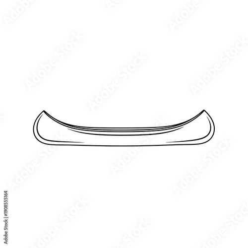 Wallpaper Mural Simple line art illustration of a canoe on a white background Torontodigital.ca