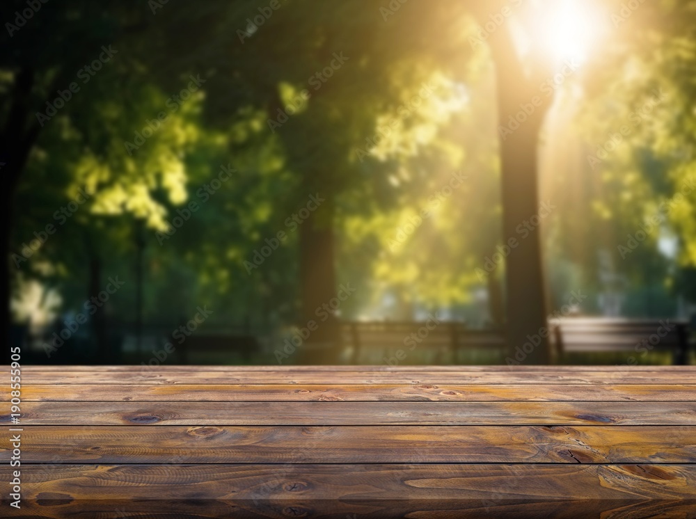 Fototapeta premium Natural city park landscape background with sun