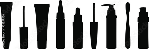 Collection of various makeup brushes and tools