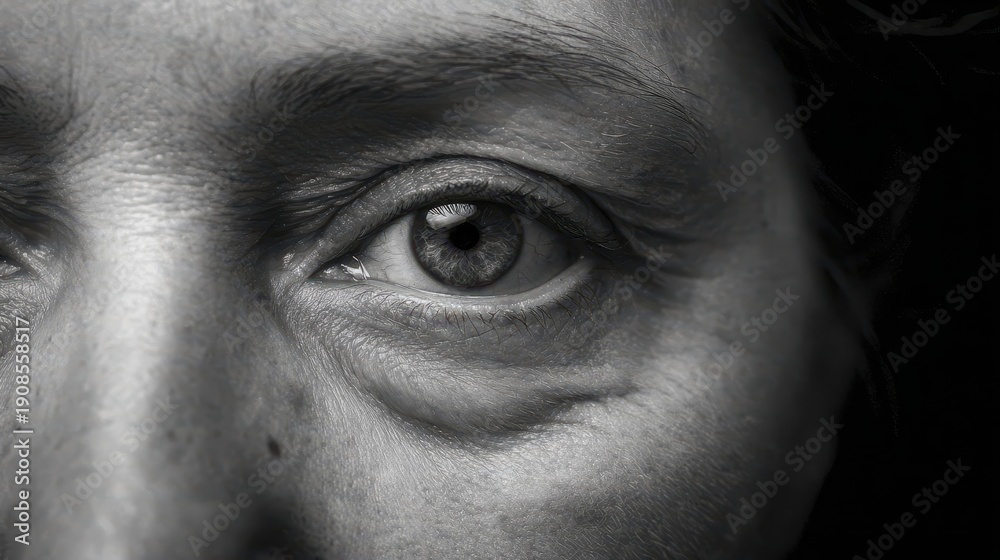 Fototapeta premium depict sagging skin and puffiness around a woman s eyes along with uneven skin texture and dark spots on her face