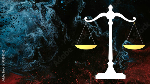 white scales on a blue background, law, jurisprudence