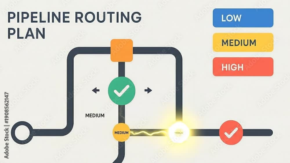 Pipeline Routing Plan Diagram Flow Chart Network Connection Path ...