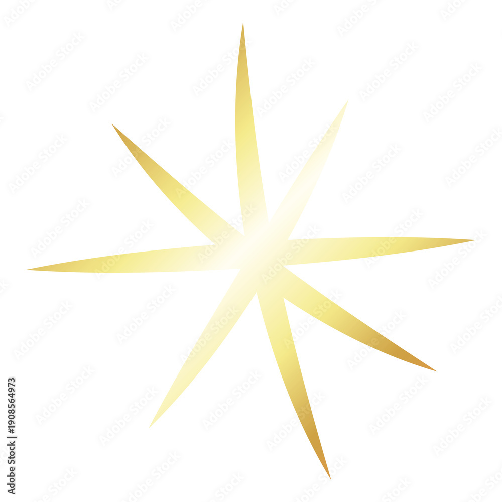 Obraz premium Beautiful bright golden star with rays unique design
