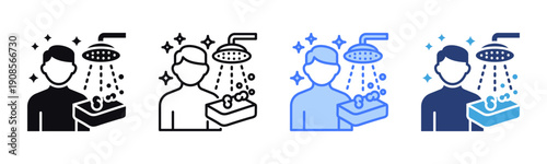 Personal Hygiene icon sheet multiple style collection