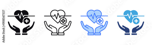 Health Care icon sheet multiple style collection