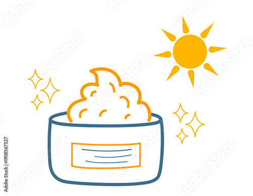 Day cream bottle for national skin barrier day celebration. Concept of skin care, sun uv protection, prevent premature aging, sunburn, skin damage, fitness and wellness.