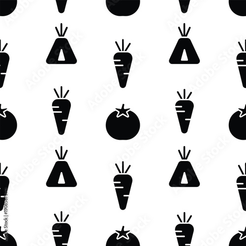 Vegetable icons arranged in a repetitive pattern on a plain surface