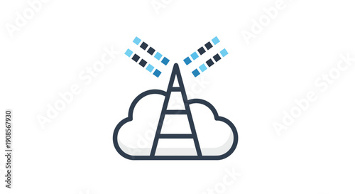 Cell Tower Wireless Communication Network.