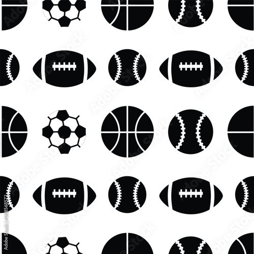 Collection of various sports icons arranged in a grid pattern on a simple background