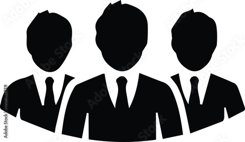 Teamwork icon, staff, partnership, three person - vector for stock