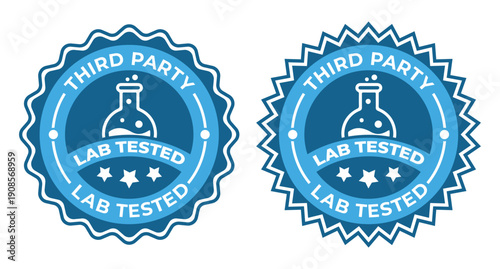 Third Party Lab Tested Badge Icons Set – Independent Quality Verification Seals