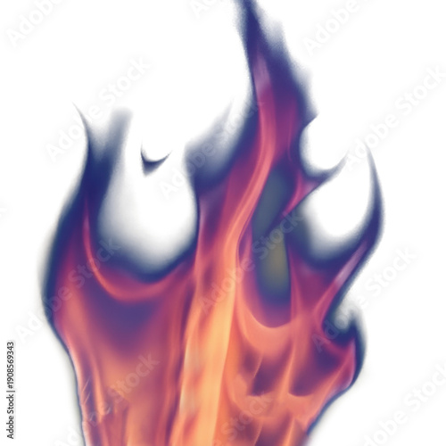 Vibrant kinetic energy blending amethyst glow with flame