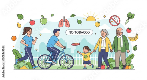 Healthy family lifestyle choices no tobacco