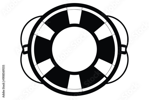 lifebuoy ring line art silhouette vector illustration