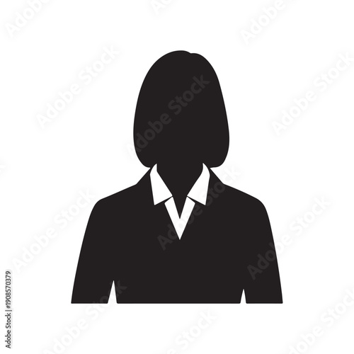 Silhouette of a person in business attire avatar icon