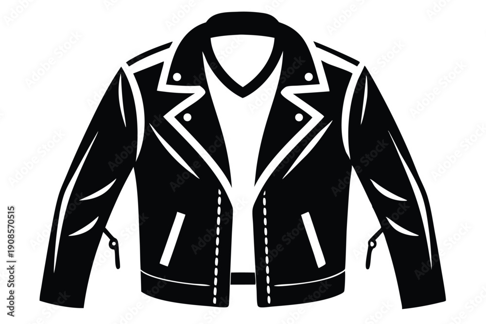 Naklejka premium leather jacket line art silhouette vector illustration