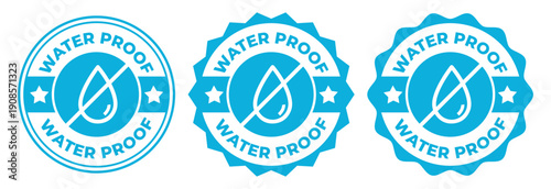 Waterproof Drop Icons Set – Water Resistant Protection Badges for Products