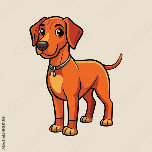 Cheerful reddish brown dog cartoon. perfect for children’s advertising or editorial content.
