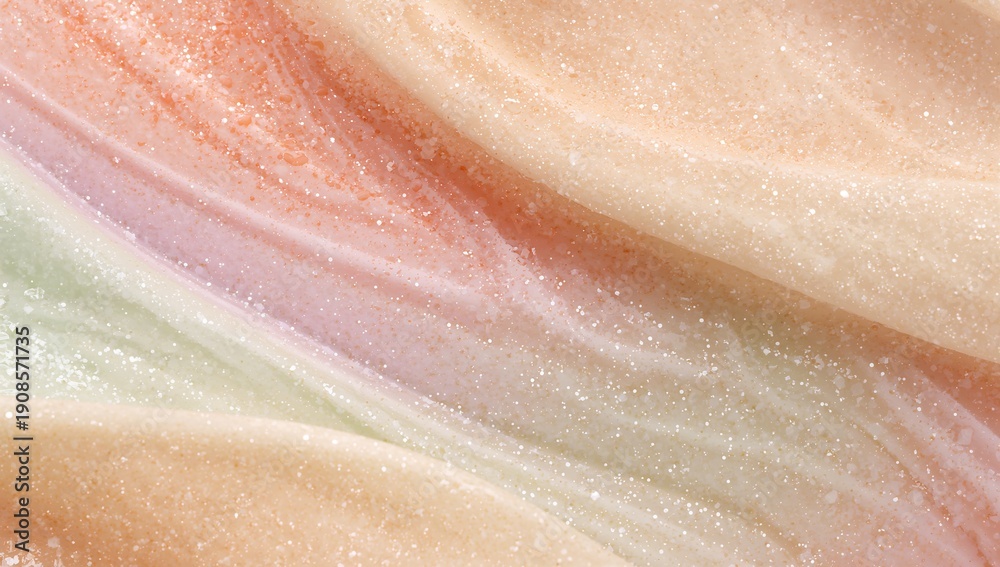 Fototapeta premium Abstract background of pastel-colored waves with glittery texture, creating a smooth and elegant visual effect