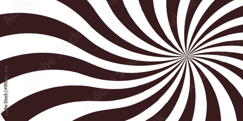 Retro vintage grunge white and coffee Sunburst vector copyspace background. Vintage sunrays illustration swirl line. Abstract circuses, stripe background design.