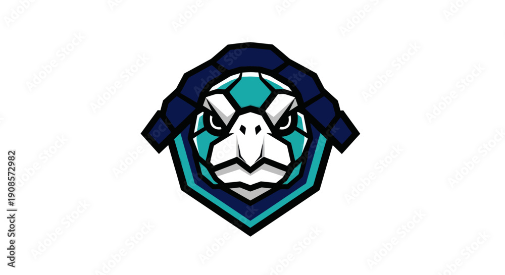 Obraz premium Turtle soccer mascot logo on white