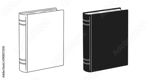 Two book illustrations are presented one light and one dark showcasing simple shapes and a striking silhouette high quality professional detailed