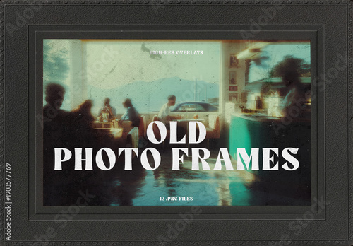 12 Old Photo Frames Isolated Elements. Vintage Torn Paper Borders Cutout Overlays.