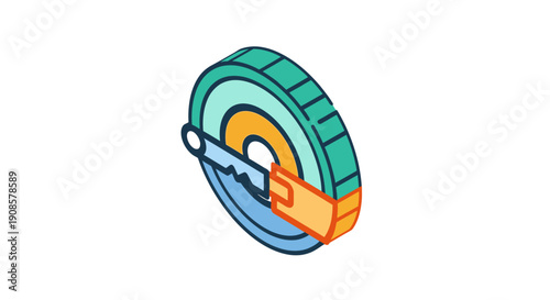 Colorful Cartoon Gear or Cogwheel Illustration.
