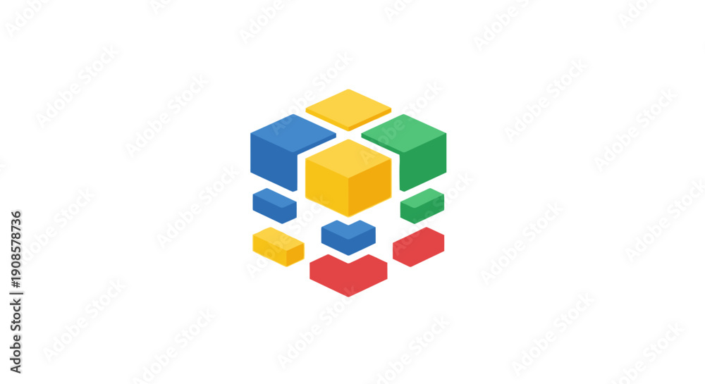 Obraz premium Colorful geometric shapes logo symbol.