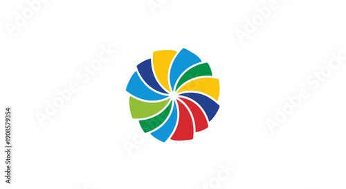 Colorful Pinwheel Icon Graphic Design Element.