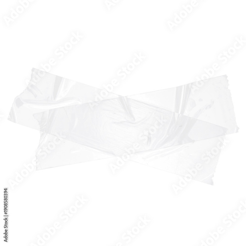 Clear Duct Tape Piece. Adhesive Plastic Stripe Texture. Realistic Torn Masking Tape Strip on Transparent Background. Poster Design Overlay Element.