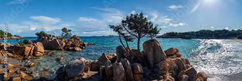 Panel kuchenny z motywem Panoramic view of Capriccioli beach, Sardinia, Olbia, Arzachena - Sardinia