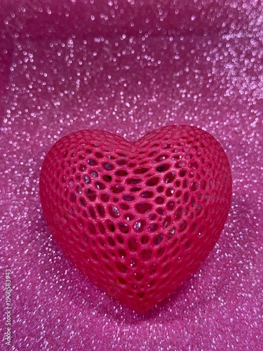 heart red color on shiny background 