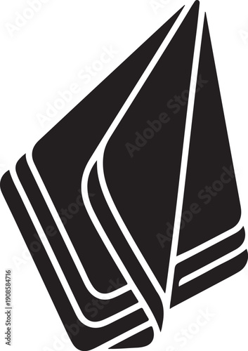 Folded fabric napkins vector illustration for elegant dinner service