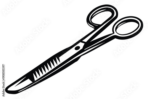 Black Scalpel Flat Icon, Surgical Blade Design, Medical Tool Symbol, Sharp Edge Instrument