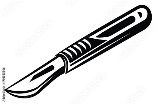 Stylized Black Silhouette of Sawfish/Shark with SawLike Snout and Single Eye 82 Char