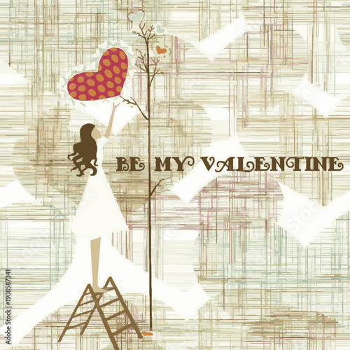 silhouette of a girl on the roof of the house: you are my valentine