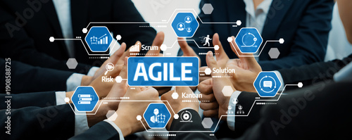 Canvastavla Visual representation of teamwork in agile project management, showcasing techniques and tools to enhance collaboration, efficiency, and innovative solutions in business practices