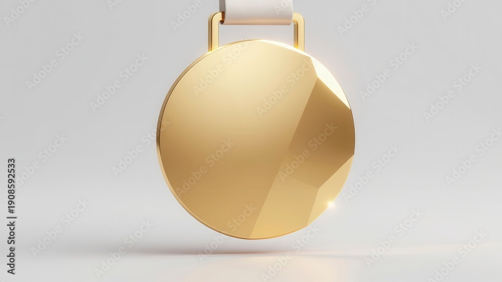 Naklejka premium Dreaming of Glory with a Golden Crystal Shard 3D Medal Creation