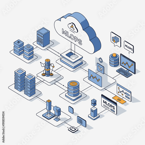 Data Preprocessing Concept with Businessman and Gear Icon.