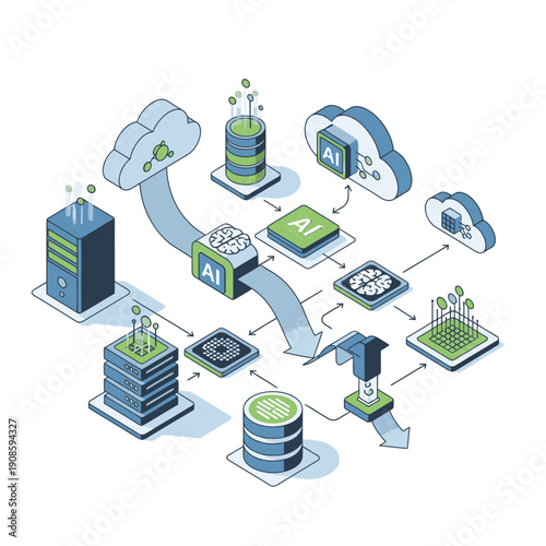 Data Preprocessing Concept with Businessman and Gear Icon.